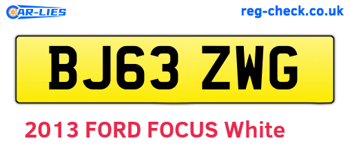 BJ63ZWG are the vehicle registration plates.