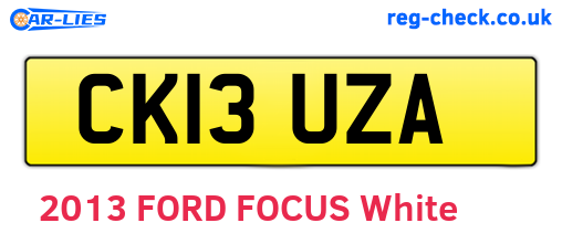 CK13UZA are the vehicle registration plates.