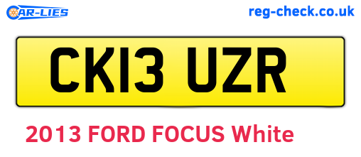 CK13UZR are the vehicle registration plates.