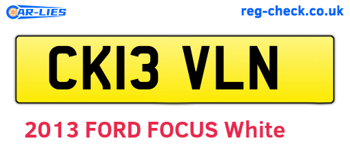 CK13VLN are the vehicle registration plates.