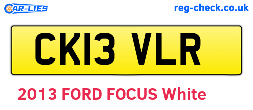 CK13VLR are the vehicle registration plates.