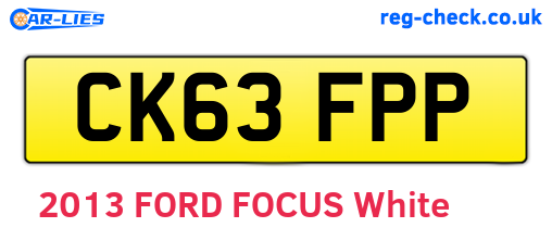 CK63FPP are the vehicle registration plates.