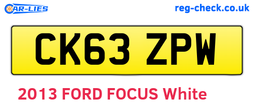 CK63ZPW are the vehicle registration plates.