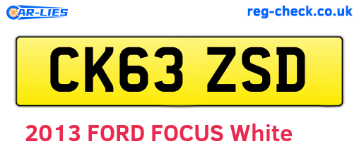 CK63ZSD are the vehicle registration plates.