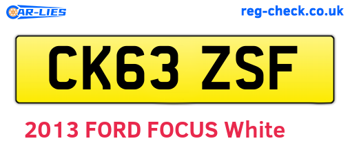 CK63ZSF are the vehicle registration plates.