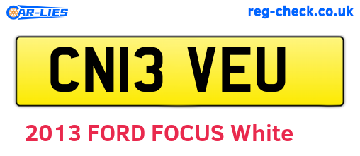 CN13VEU are the vehicle registration plates.