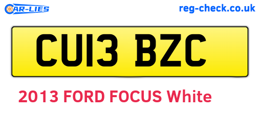 CU13BZC are the vehicle registration plates.