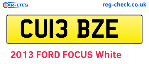 CU13BZE are the vehicle registration plates.
