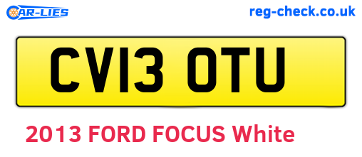 CV13OTU are the vehicle registration plates.