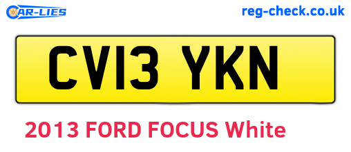 CV13YKN are the vehicle registration plates.
