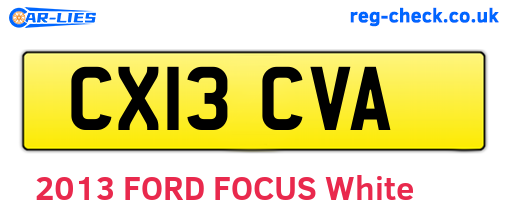 CX13CVA are the vehicle registration plates.