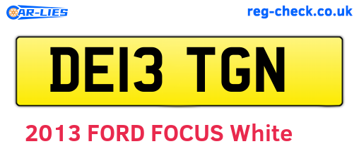 DE13TGN are the vehicle registration plates.