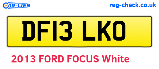 DF13LKO are the vehicle registration plates.
