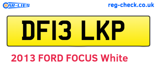 DF13LKP are the vehicle registration plates.