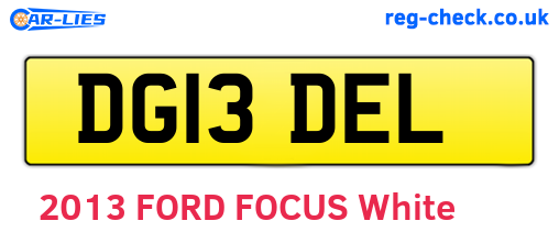 DG13DEL are the vehicle registration plates.