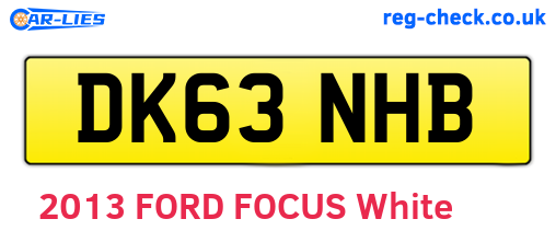 DK63NHB are the vehicle registration plates.