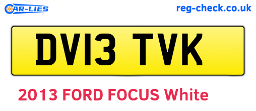 DV13TVK are the vehicle registration plates.