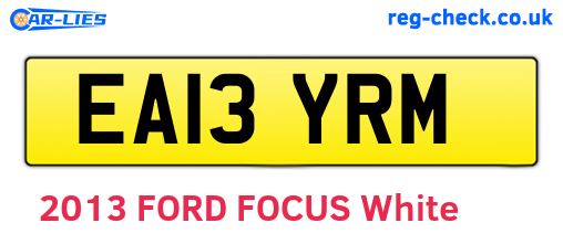 EA13YRM are the vehicle registration plates.