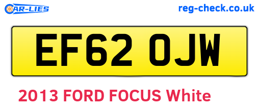 EF62OJW are the vehicle registration plates.
