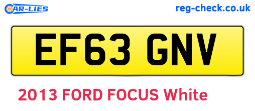 EF63GNV are the vehicle registration plates.