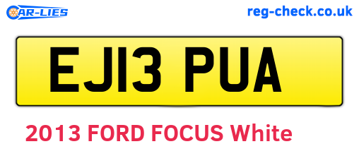 EJ13PUA are the vehicle registration plates.