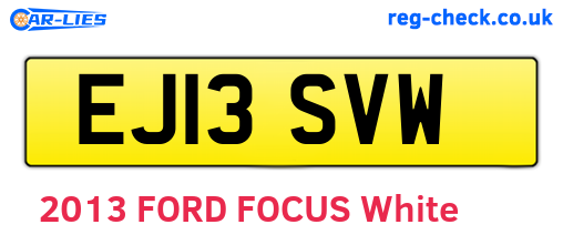 EJ13SVW are the vehicle registration plates.