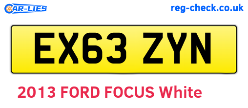 EX63ZYN are the vehicle registration plates.