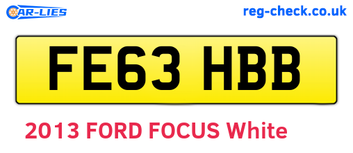 FE63HBB are the vehicle registration plates.