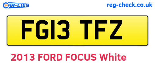 FG13TFZ are the vehicle registration plates.