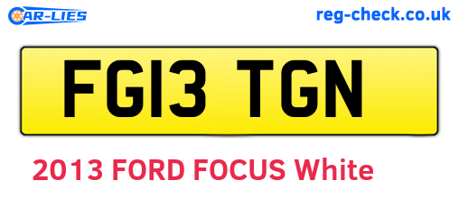 FG13TGN are the vehicle registration plates.