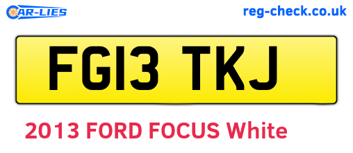 FG13TKJ are the vehicle registration plates.