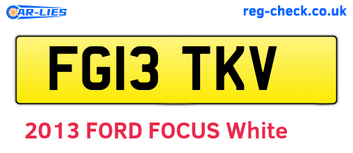 FG13TKV are the vehicle registration plates.
