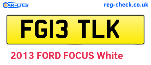 FG13TLK are the vehicle registration plates.