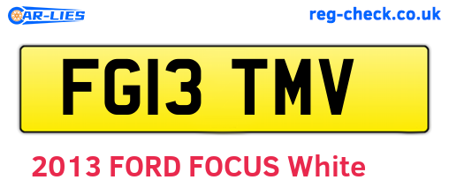 FG13TMV are the vehicle registration plates.