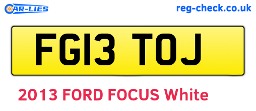 FG13TOJ are the vehicle registration plates.