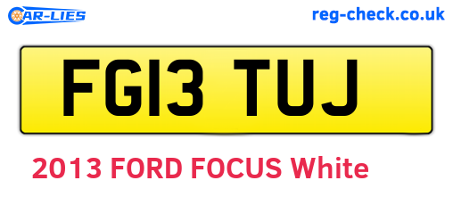 FG13TUJ are the vehicle registration plates.