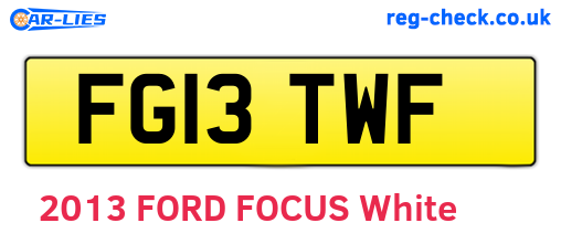FG13TWF are the vehicle registration plates.
