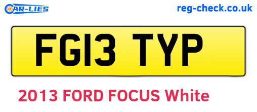 FG13TYP are the vehicle registration plates.