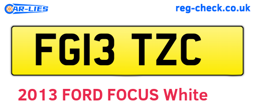 FG13TZC are the vehicle registration plates.