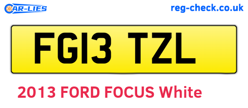 FG13TZL are the vehicle registration plates.