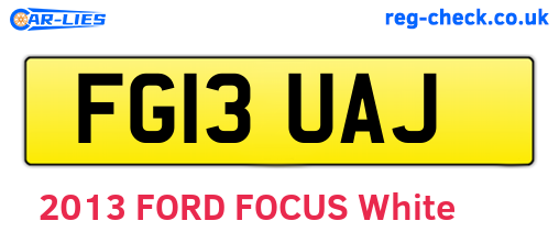 FG13UAJ are the vehicle registration plates.