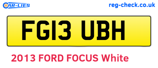 FG13UBH are the vehicle registration plates.