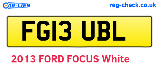 FG13UBL are the vehicle registration plates.