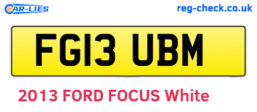 FG13UBM are the vehicle registration plates.