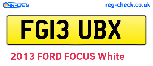 FG13UBX are the vehicle registration plates.