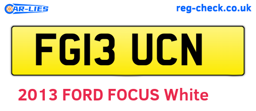 FG13UCN are the vehicle registration plates.
