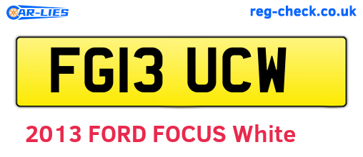 FG13UCW are the vehicle registration plates.