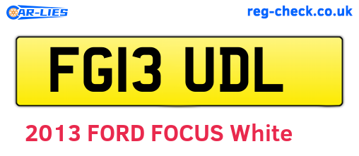 FG13UDL are the vehicle registration plates.