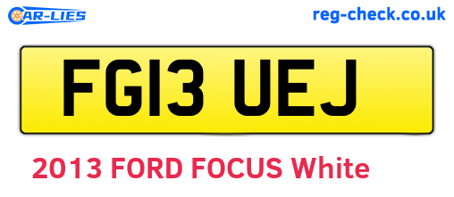 FG13UEJ are the vehicle registration plates.