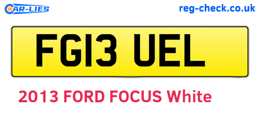 FG13UEL are the vehicle registration plates.